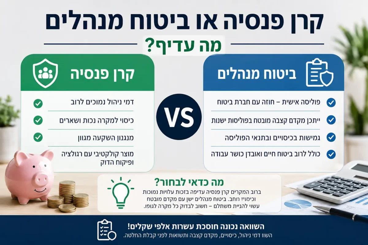 קרן פנסיה או ביטוח מנהלים